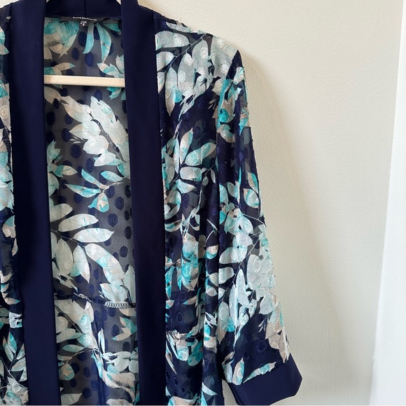 R & M Richard’s floral open long floral print duster cardigan - Picture 5 of 7